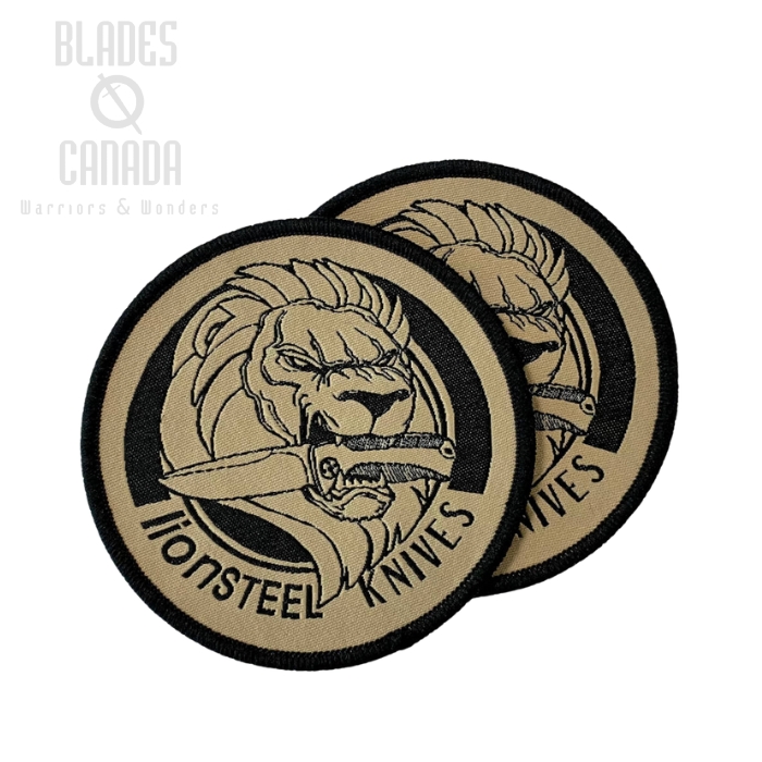 Lion Steel Embroidery Patch, Small, Sand